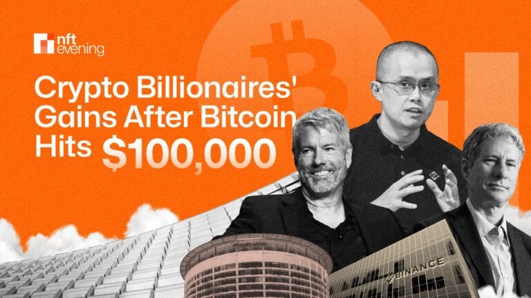 How Much do Crypto Billionaires Gain After Bitcoin Surge to $100K?