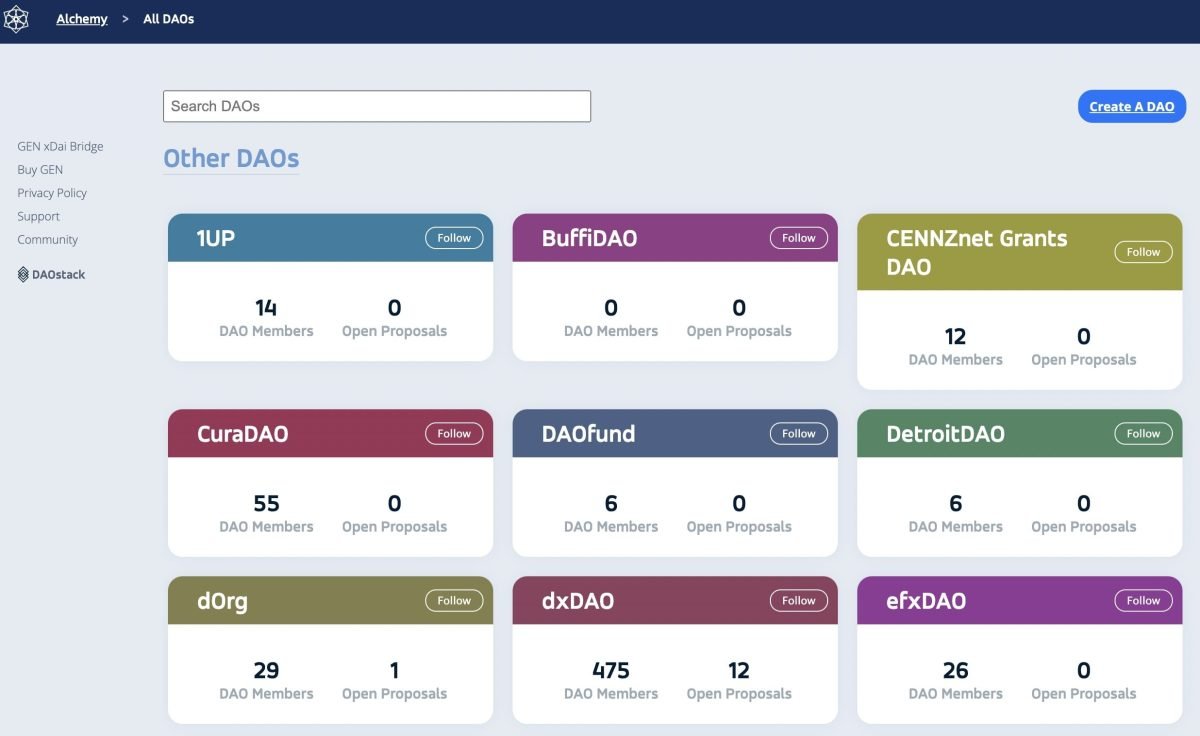 Connect your wallet to DAOstack Alchemy and follow the instructions.