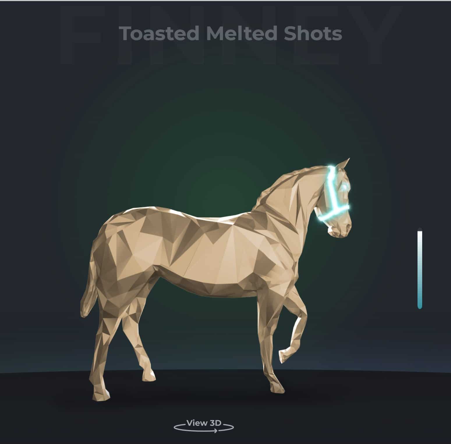 a shiny brown digital horse