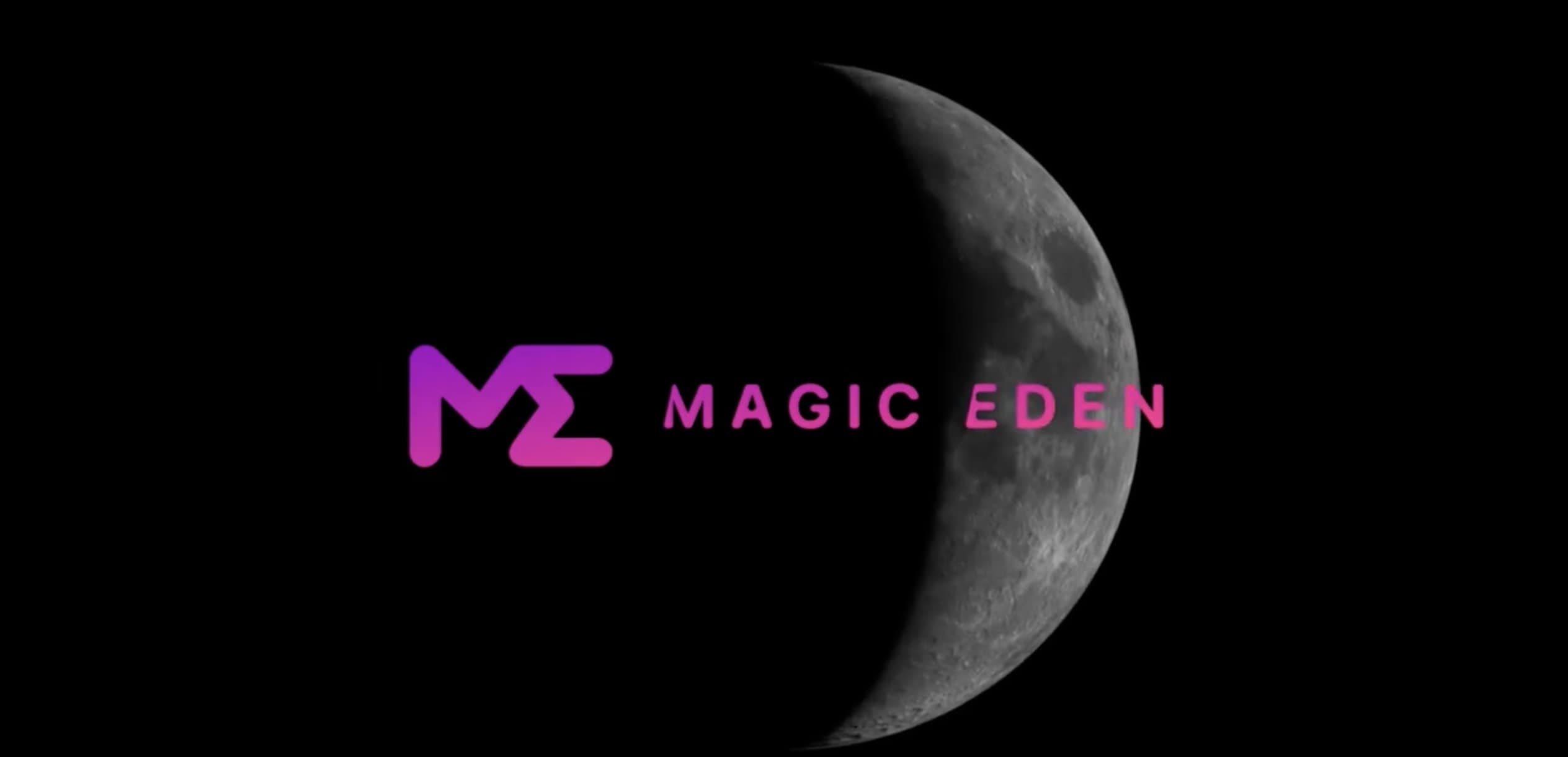 Magic Eden NFT marketplace logo with a moon in the background