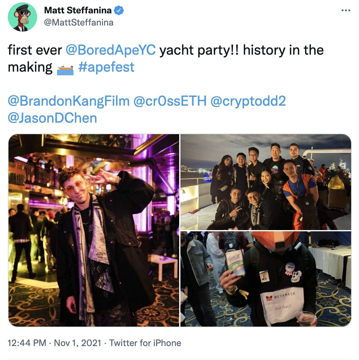 Tweet on BAYC Ape Fest