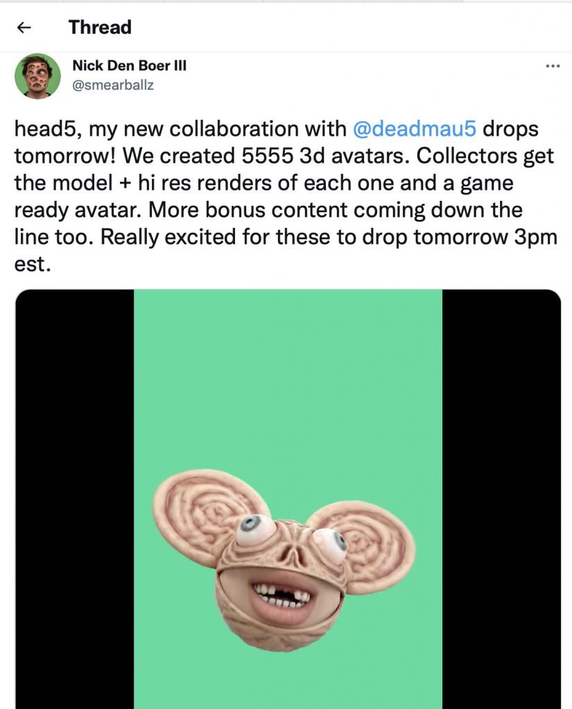head5 deadmau5 Smearballz tweet