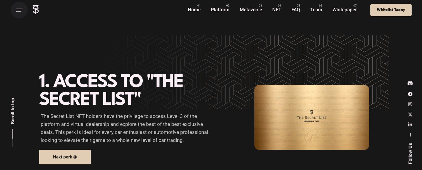 The Secret List NFT