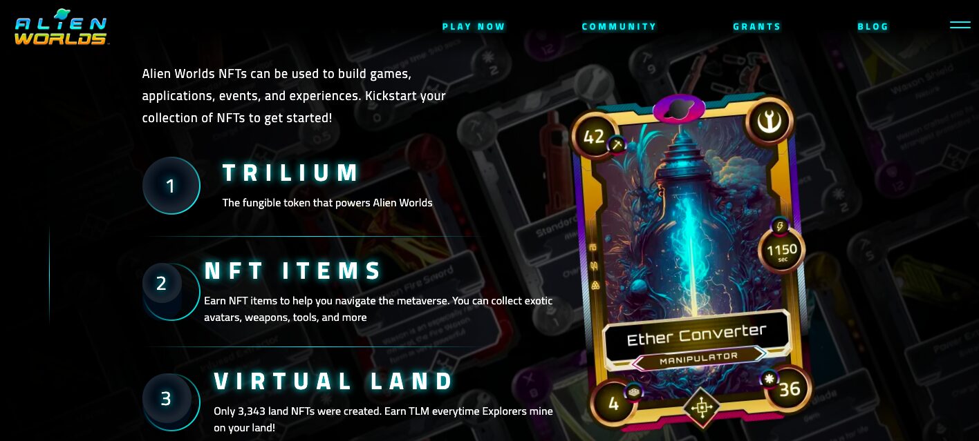 Alien Worlds Blockchain Game