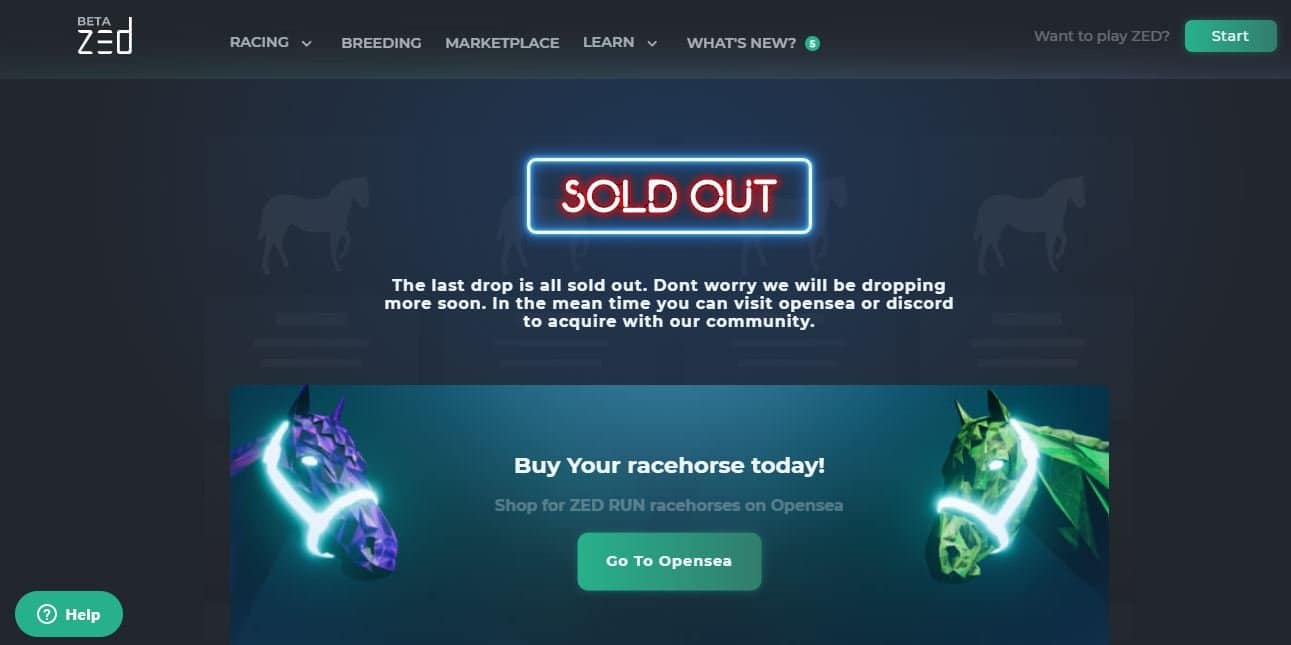 Zed Run marketplace to buy digital horses