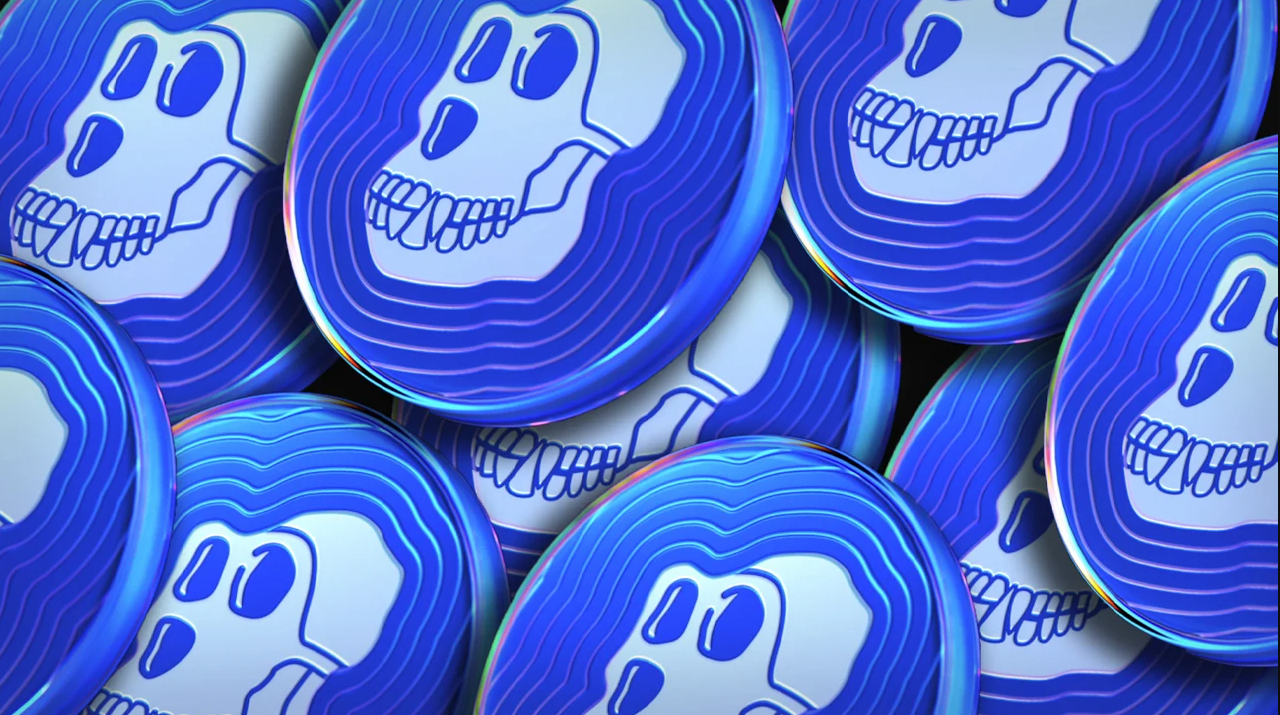 image of several digital tokens APEcoin