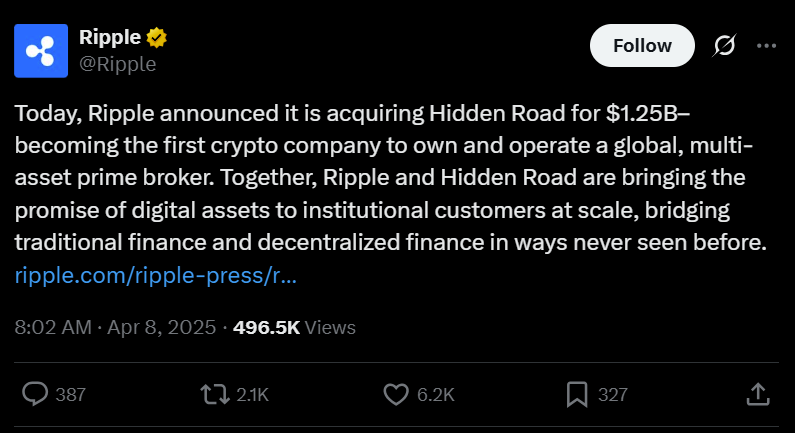 Acquiring Hidden Road: Ripple Is No Longer Just a Crypto Company