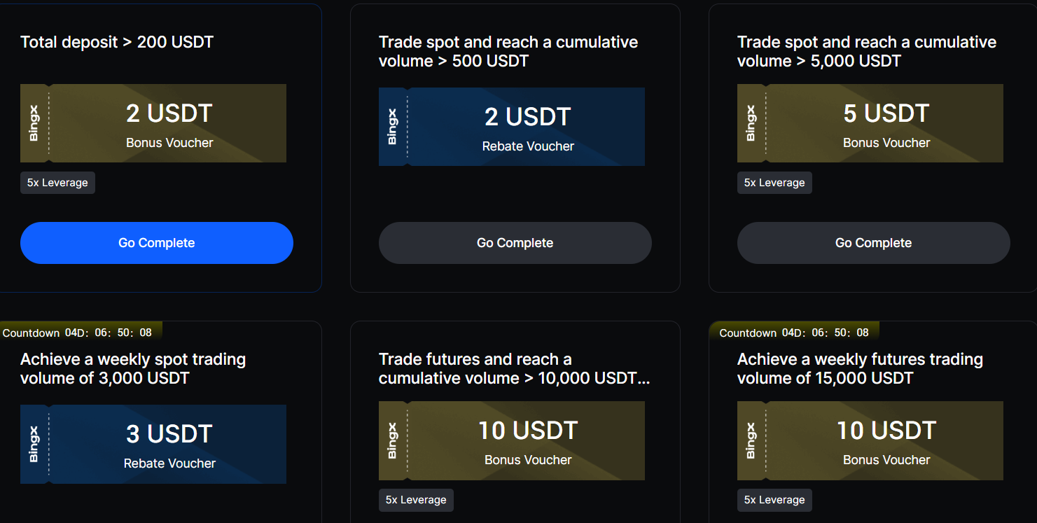 Earn BingX Rewards with Regular Tasks