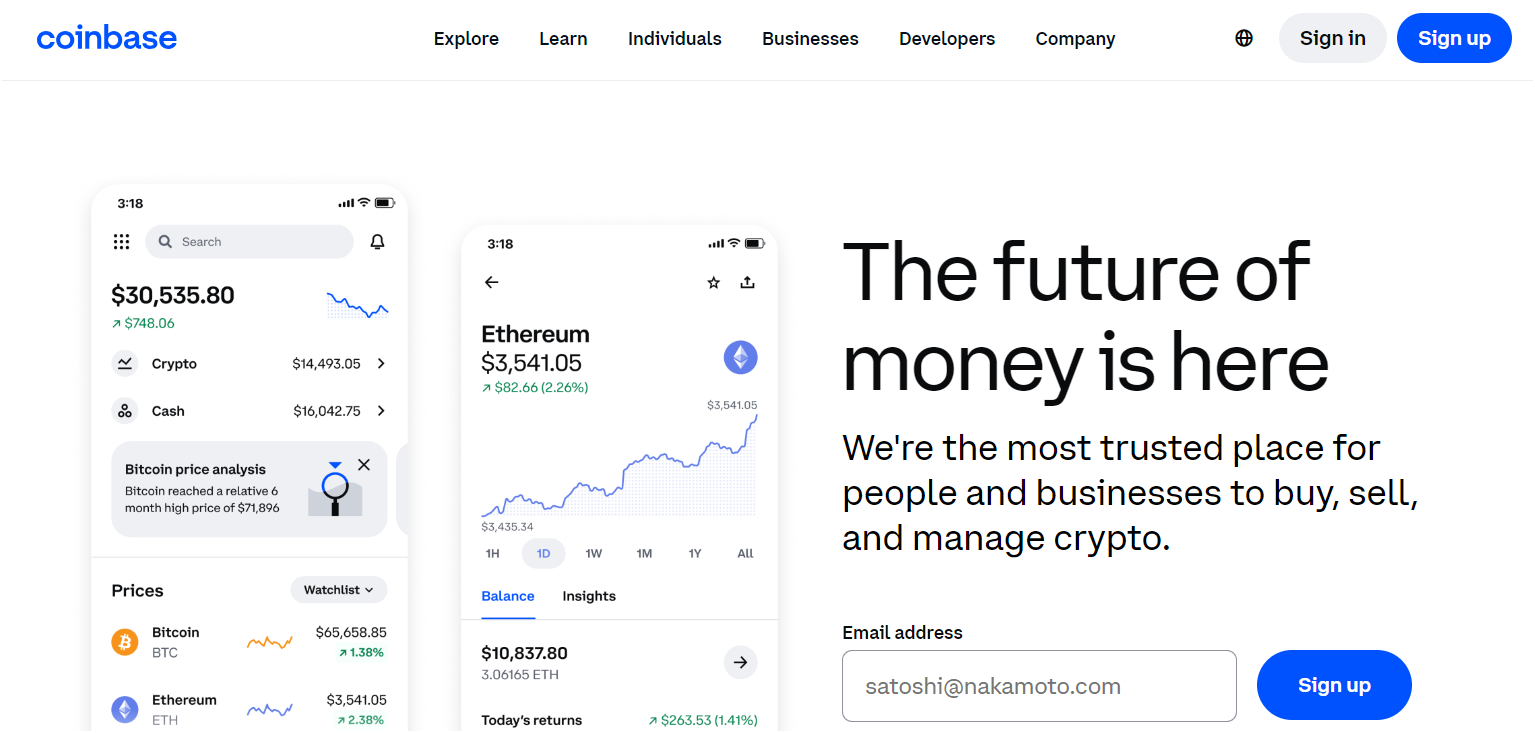Coinbase website