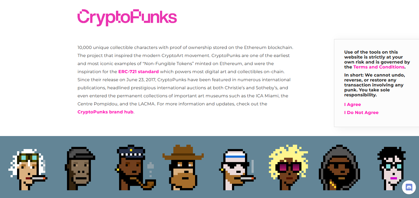 CryptoPunks is one of the most popular examples of NFTs 