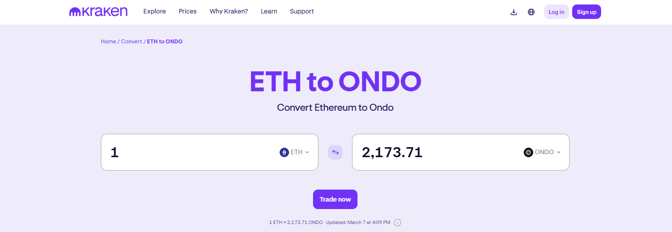 Swap ETH for ONDO