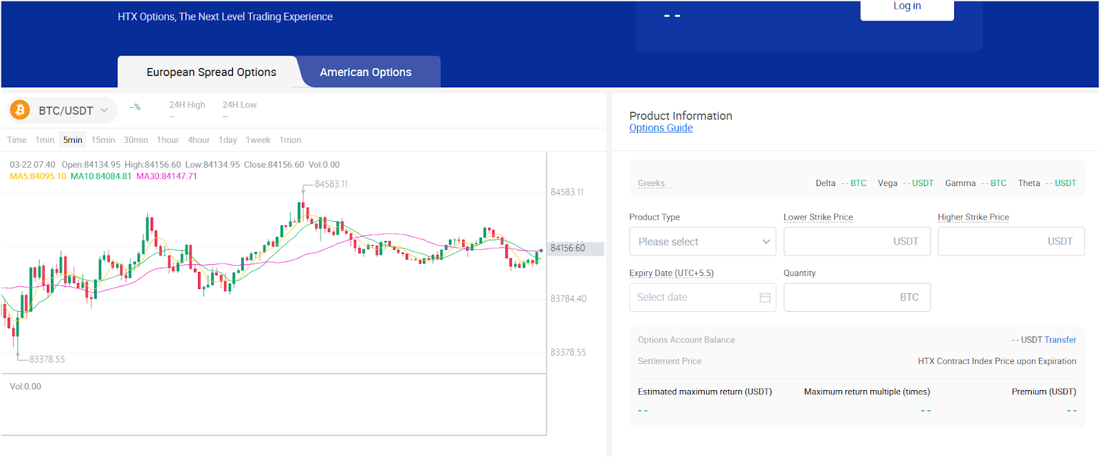 HTX options trading