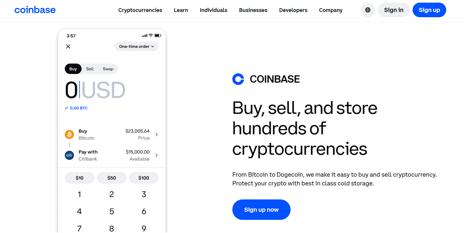 Coinbase official website