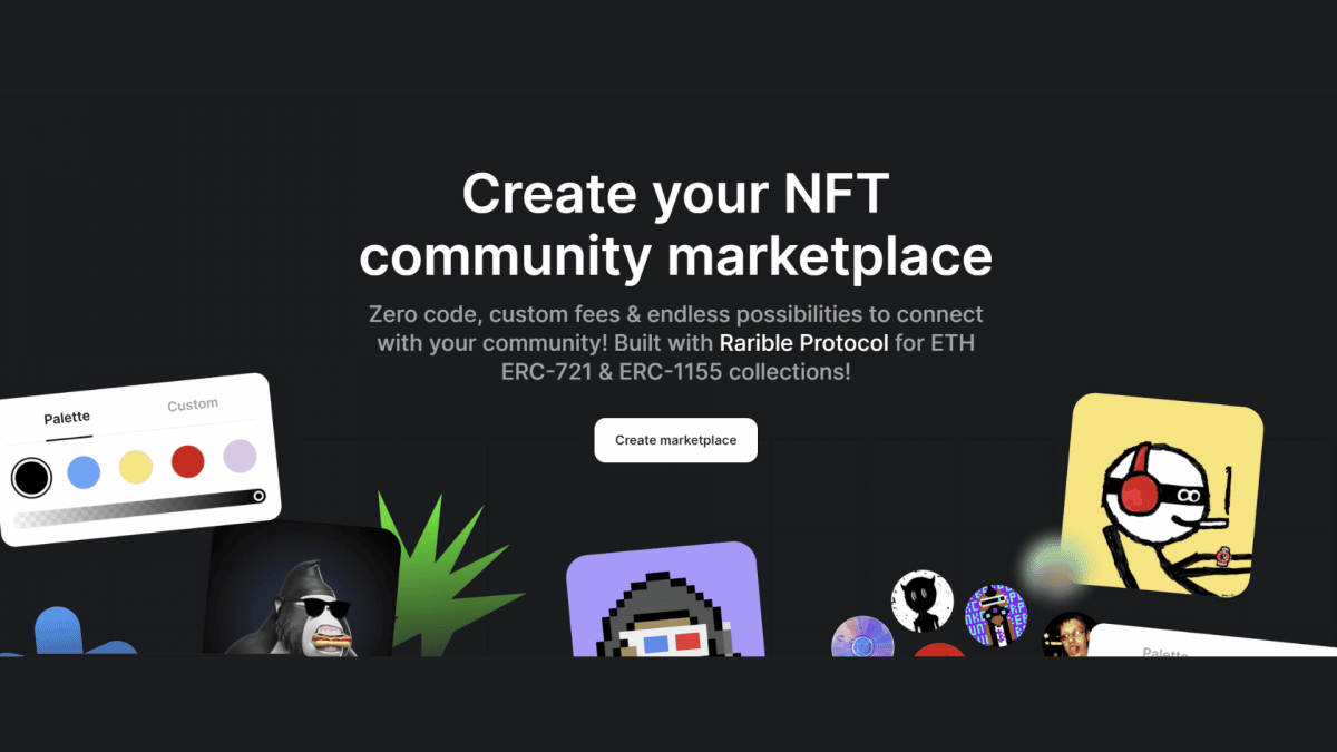 Rarible NFT marketplace community homepage 